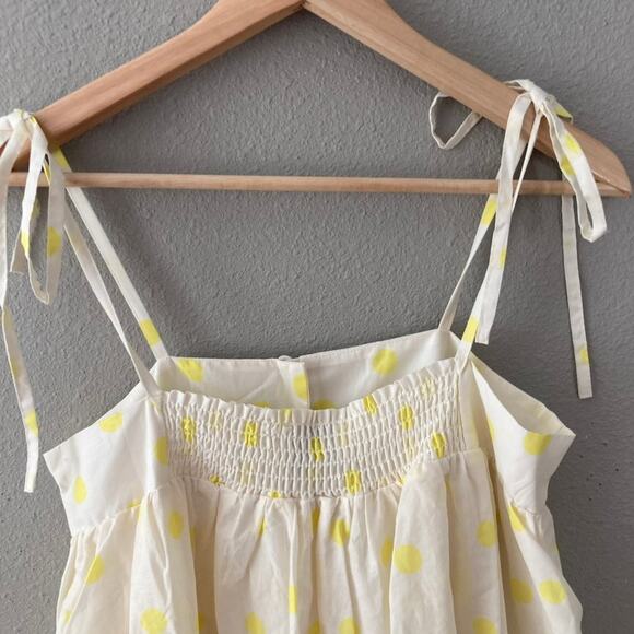 Anthropologie Whit Two NEW Polka Dot Maxi Dress - White Yellow - Small - Picture 5 of 11